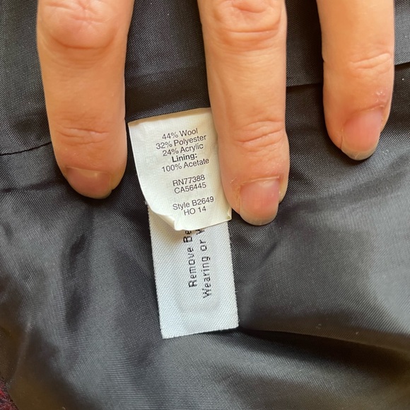 Madewell Plaid Wool Estate Coat Navy Red B2649 - Picture 8 of 9